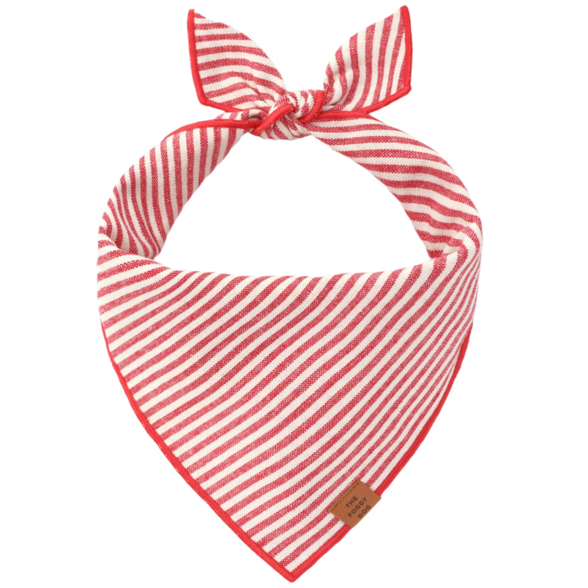 Foggy Dog Cotton Bandana - Red Stripe