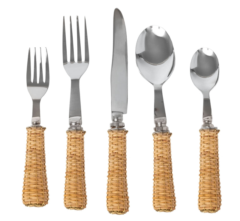 5-Piece Basketweave Flatware Set