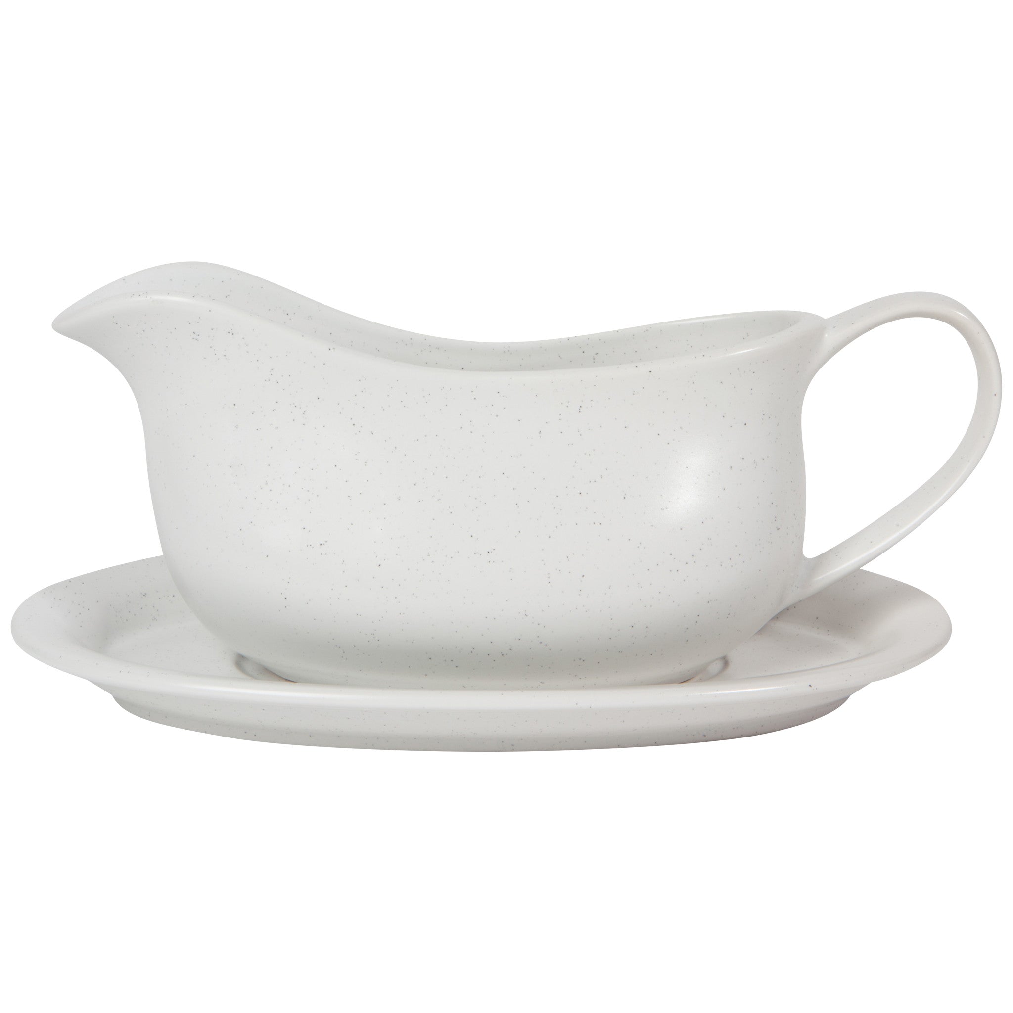 Now Designs Matte White Stoneware Gravy Boat & Saucer