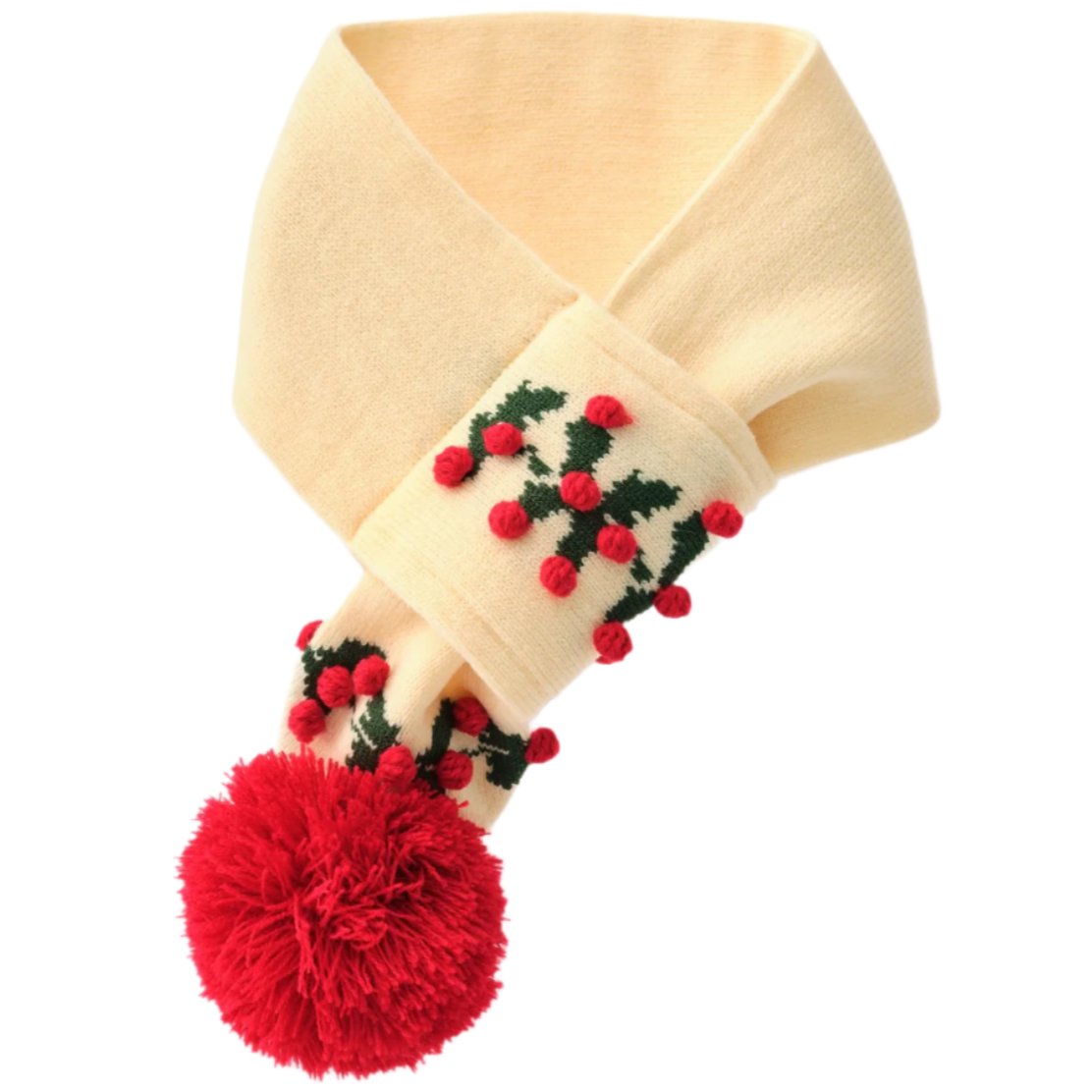 Foggy Dog Holly Bobble Knit Holiday Scarf