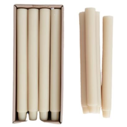 Unscented Pleated & Powdered Tapered Candles - 12 pc.