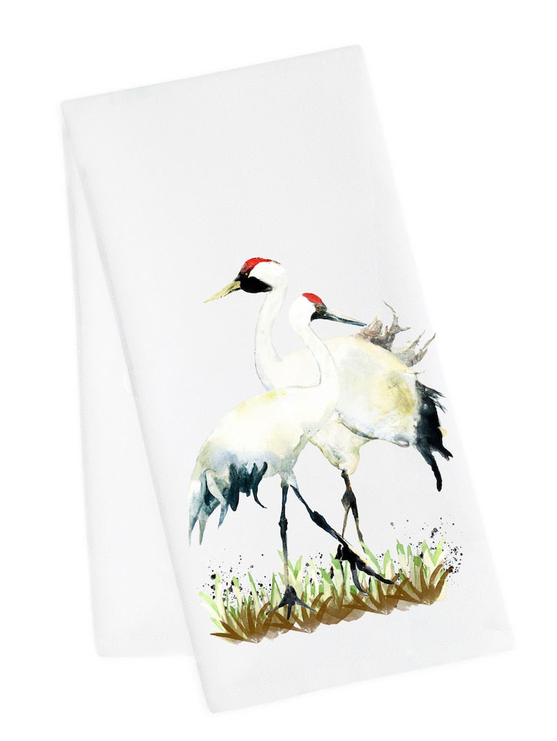 Whooping Crane Tea Towel