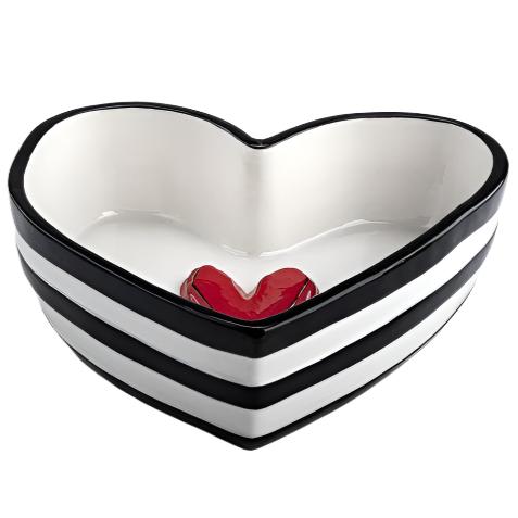 Stoneware Red Heart Dish - 6"