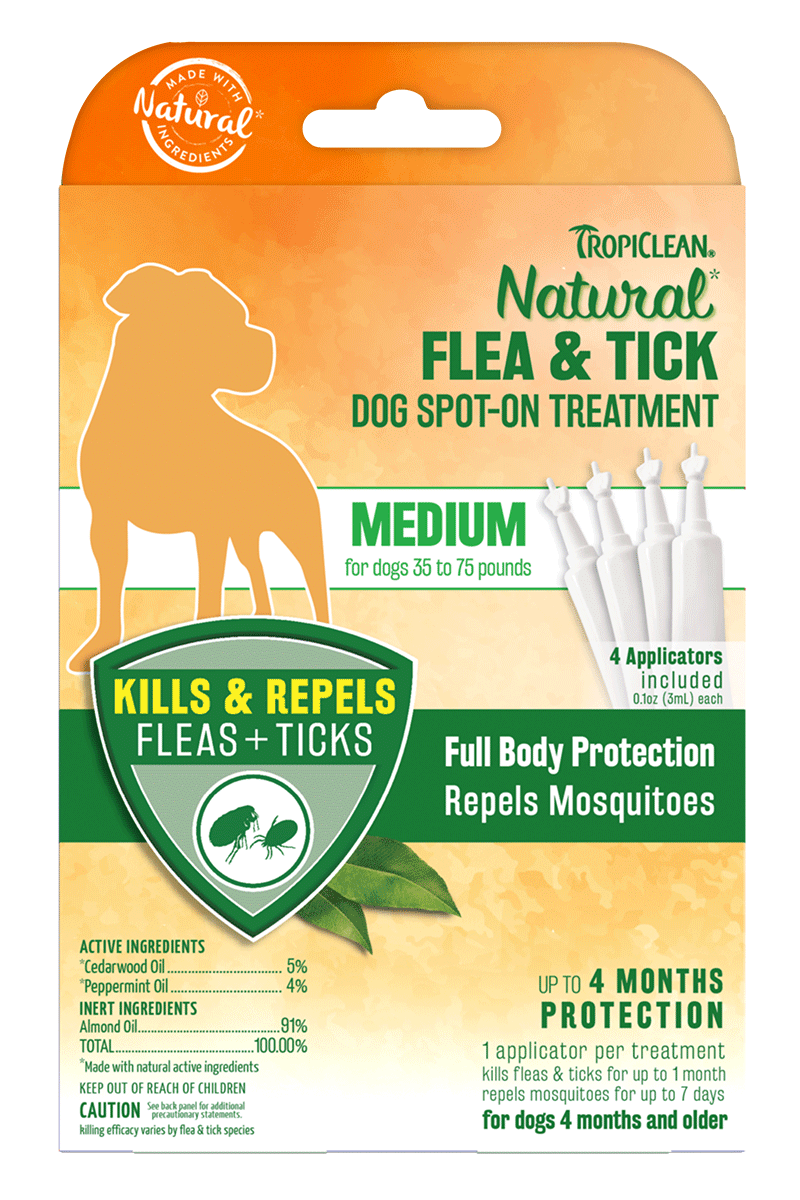 Tropiclean All-Natural Flea & Tick Treatment (Dog) - 4 pc.