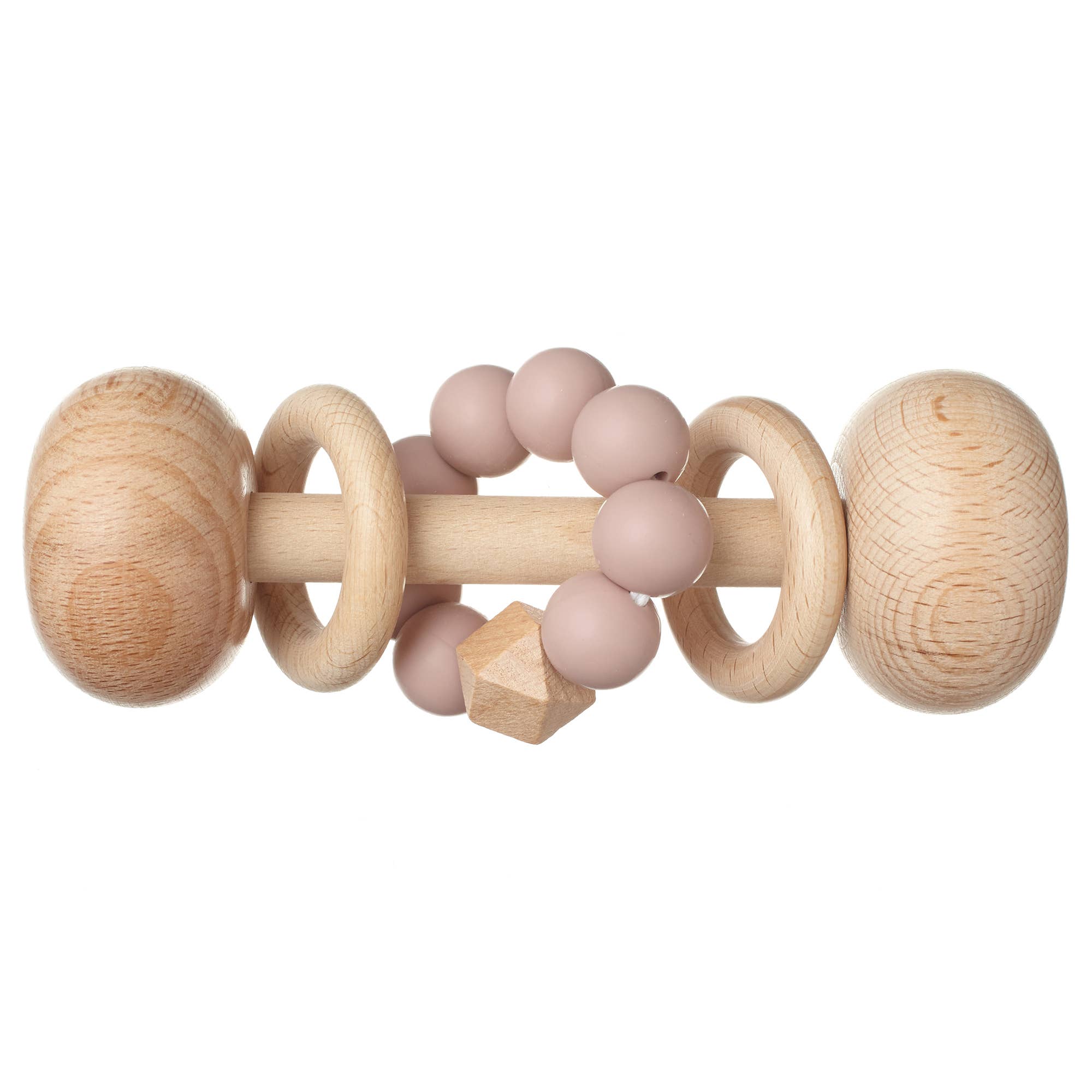 Ali + Oli Wooden Baby Rattle with Silicone Beads