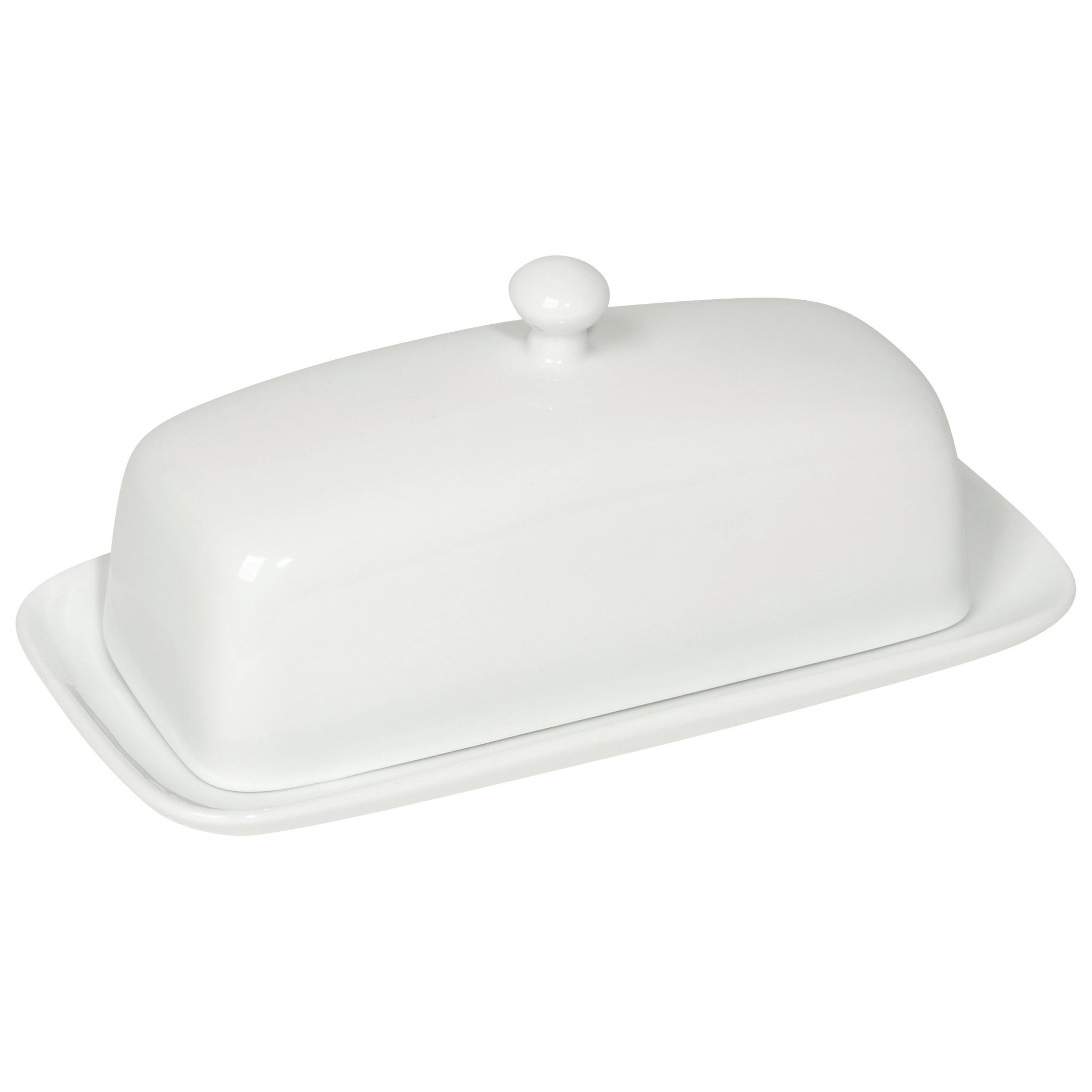 Now Designs Matte White Stoneware Butter Dish