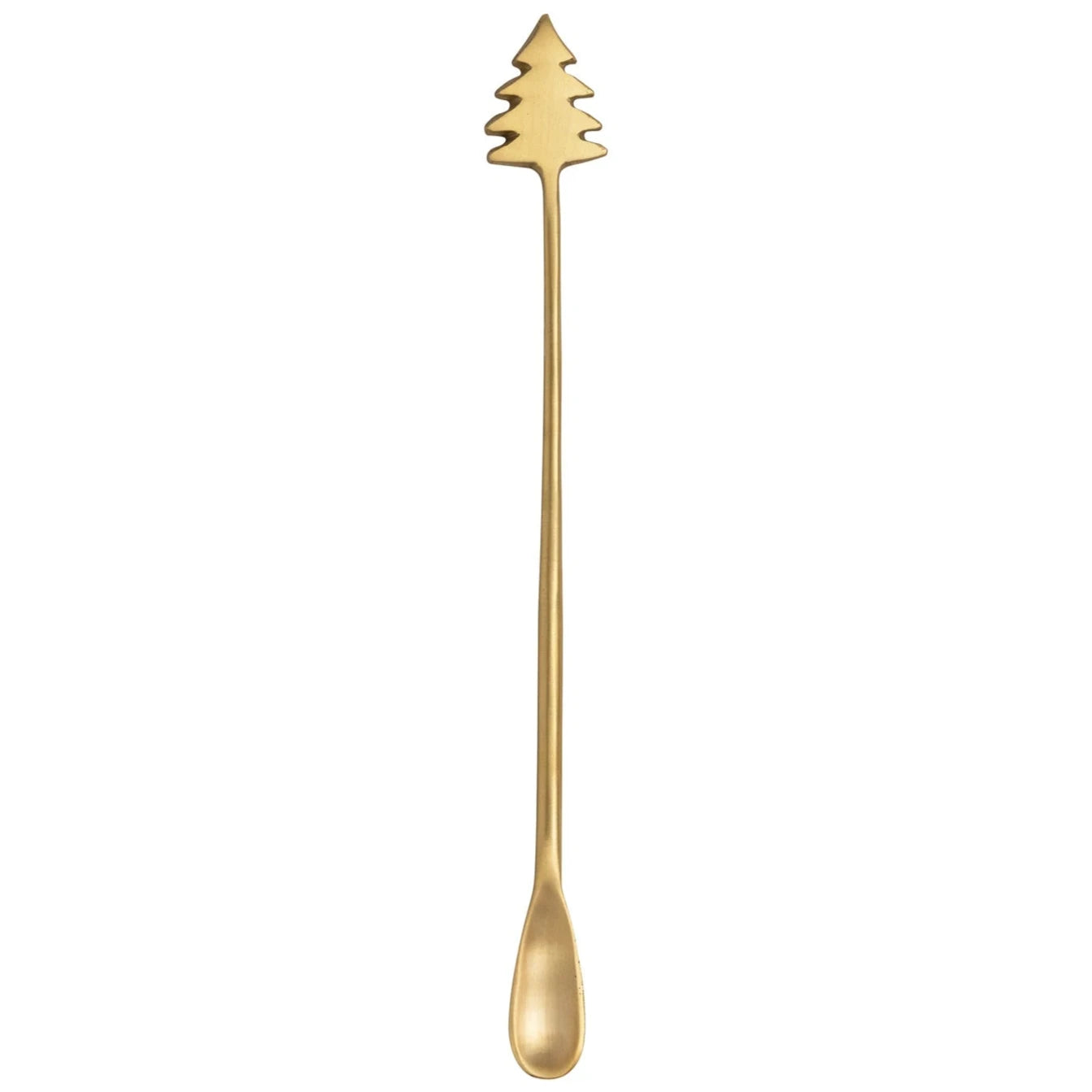 Brass Christmas Tree Cocktail Spoon (Narrow) - 9"