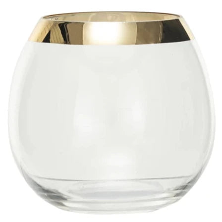 Stemless Gold-Rimmed Drinking Glass - 10 oz.