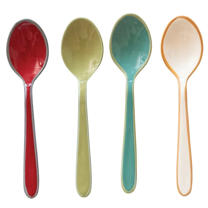 Assorted Festive-Colored Enameled Stainless Steel Utensils - 4 pc.