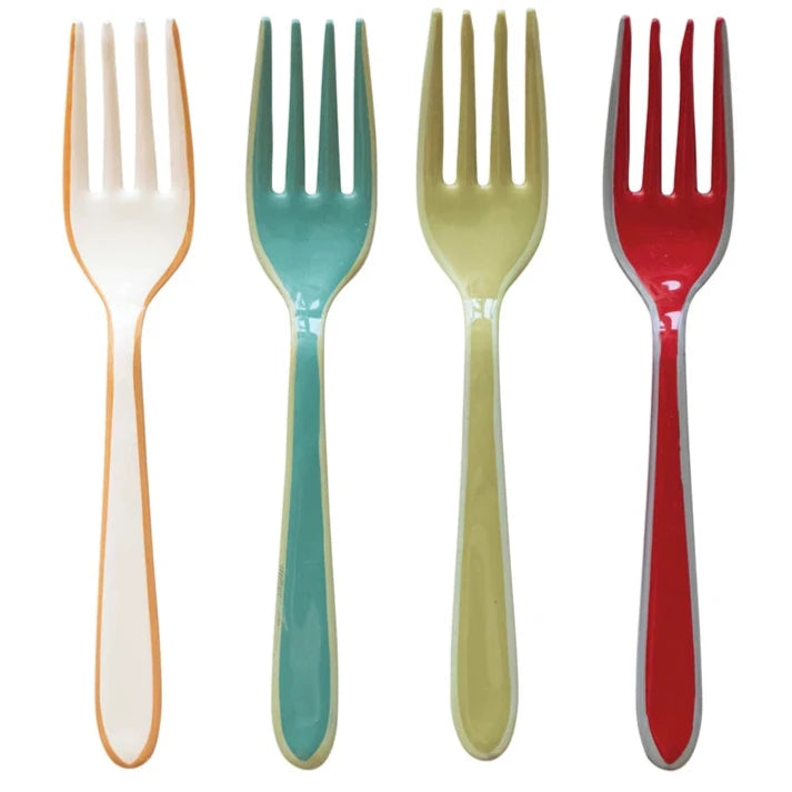 Assorted Festive-Colored Enameled Stainless Steel Utensils - 4 pc.