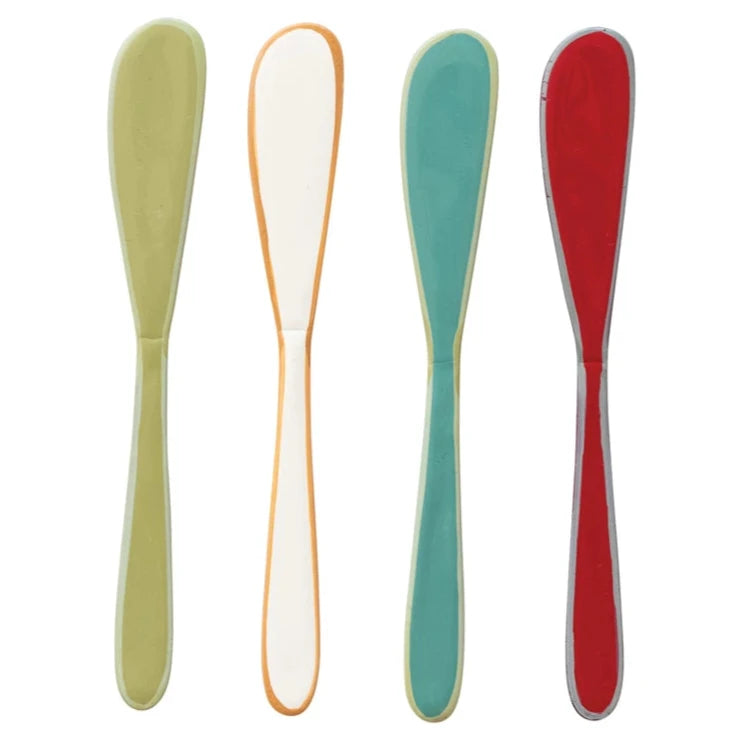 Assorted Festive-Colored Enameled Stainless Steel Utensils - 4 pc.