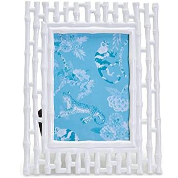 White Faux Bamboo Stalks Photo Frame - 5" x 7"