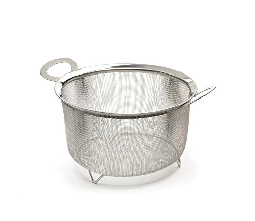 RSVP Wide Rim Stainless Steel Mesh Basket - 8"