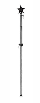 Black Star Metal Extendable House Flag Pole