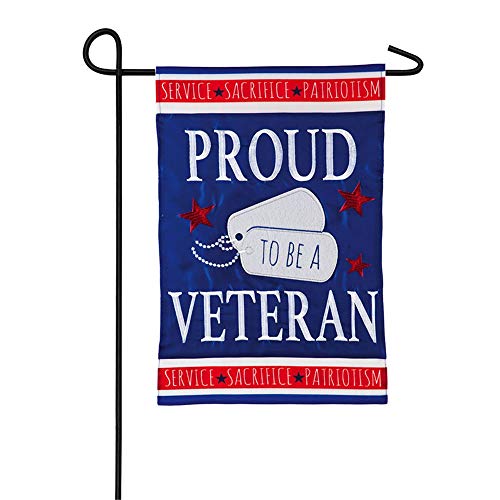 Patriotic Proud Veteran Applique Garden Flag