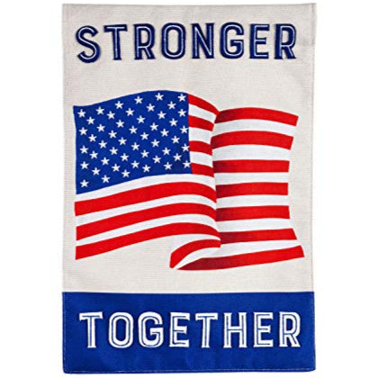 "Stronger Together" Burlap Garden Flag - 12.5" x 18"