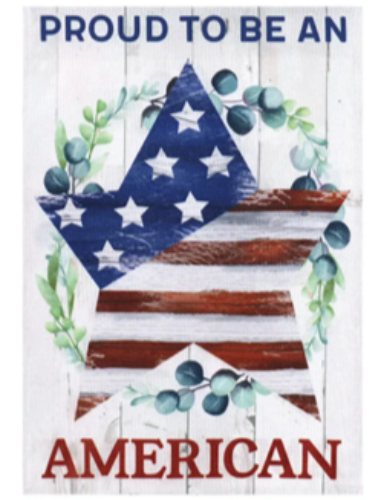 "Proud to Be an American" Burlap Garden Flag - 12.5" x 18"