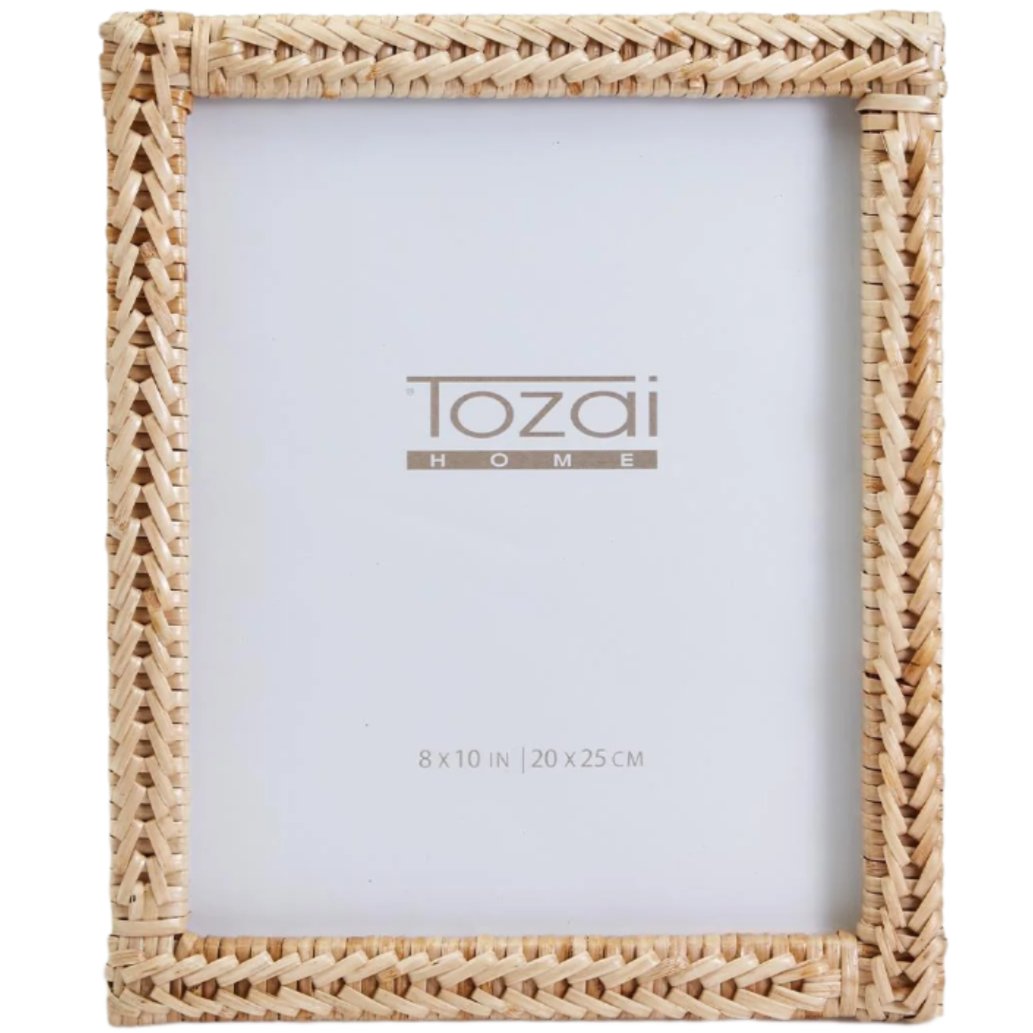 Woven Rattan Bordered Photo Frame