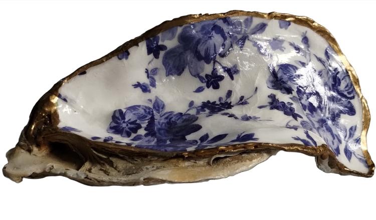 Hand-Painted Decorative Oyster Shells