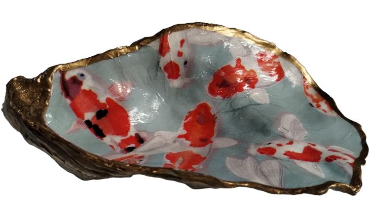 Hand-Painted Decorative Oyster Shells