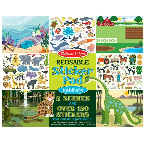 "Animal Habitats" Reusable Sticker Pad - 150 pc.