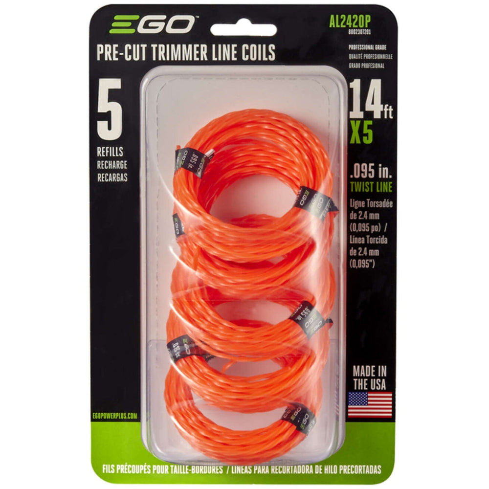 EGO 0.095" Premium Trimmer Line Mini Rolls - 14' ea. / 5 pc.