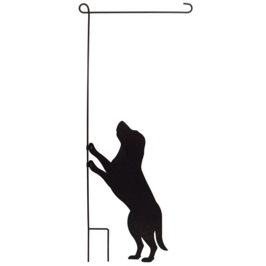 Jumping Dog Metal Garden Flag Stand - 44''