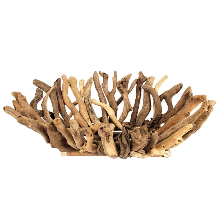 Decorative Hand-Crafted Driftwood Bowl - 22" x 16"