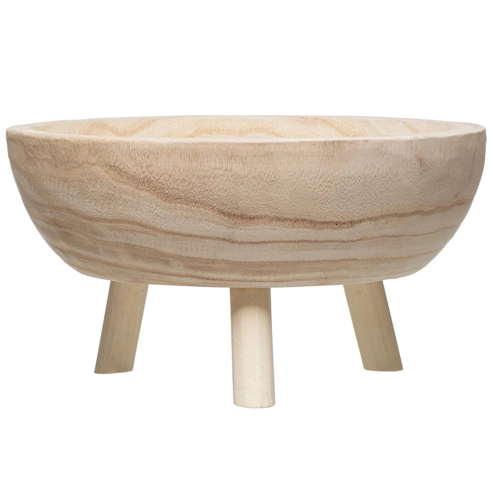 Paulownia Wood Footed Bowl - 11.75"