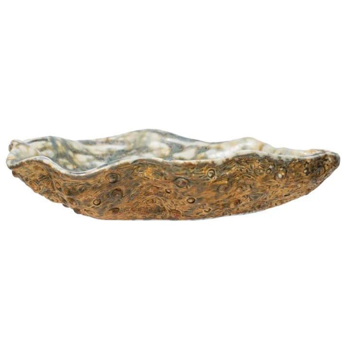 Stoneware Shell Dish w/ Reactive Glaze - 4.25" x 5.75"