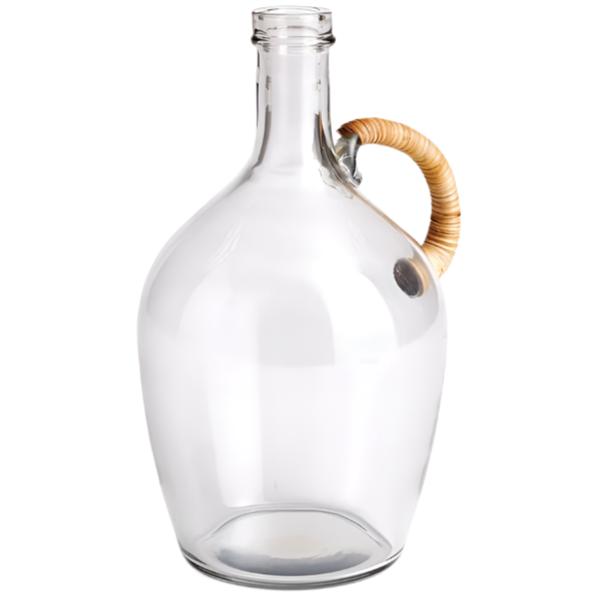 Glass Bohan Jug w/ Wrapped Handle - 9.5"