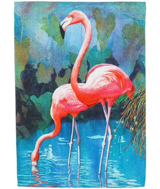 Painted Flamingos Textured Suede House Flag - 29" x 43"